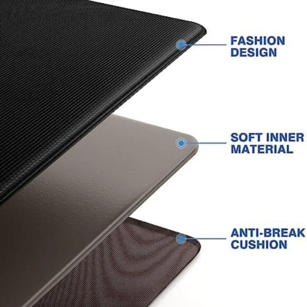 2 PCS Non Slip Kitchen Rugs Cushioned Anti Fatigue Kitchen Mats - Black
